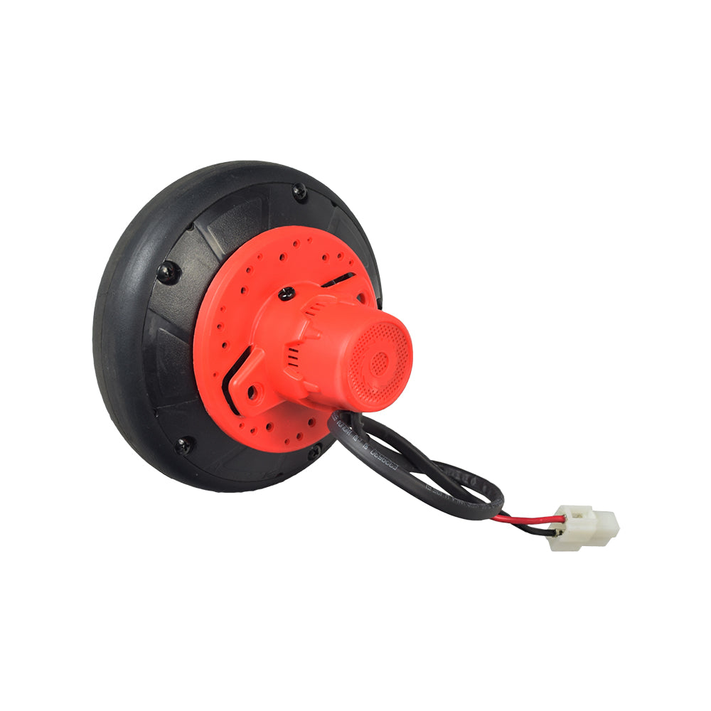 Rear Wheel & Hub Motor Assembly for the Razor E-Punk, featuring a circular device with attached wires, designed for easy replacement with included harness and mounting hardware.