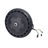 Hub Motor & Front Wheel Assembly for the Razor T25 Electric Scooter, featuring a black wheel with integrated wires, hub motor, and pre-assembled components including harness, axle, and hardware for easy replacement.