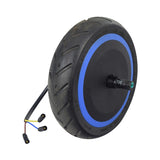 150 Watt Hub Motor & 6 Rear Wheel Assembly for the Ninebot ZING E10 eKickScooter, featuring integrated wires, cables, and a flat-free rubber tire with shallow-groove tread designed for versatile surfaces.