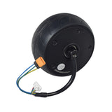 Rear Wheel & Hub Motor Assembly for Razor Electric Party Pop & Electric Tekno Scooters, featuring an 80 watt electric motor, hub, and solid tire with visible wires and cable connections.