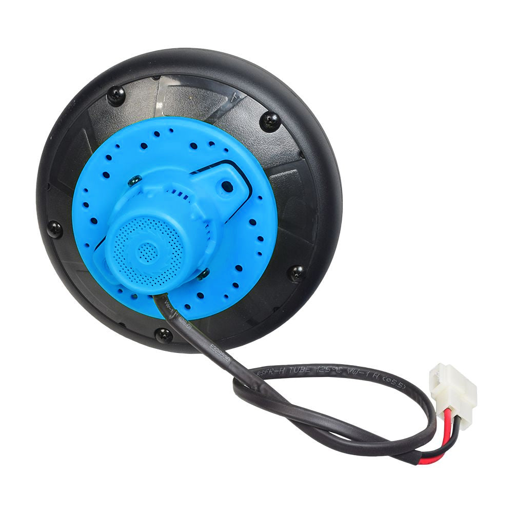 Rear Wheel & Hub Motor Assembly for the Razor Power Core E90 (V2+) & Power Core E90 Sprint (V1+), featuring a compact, circular blue and black design with a wire and multiple mounting holes.