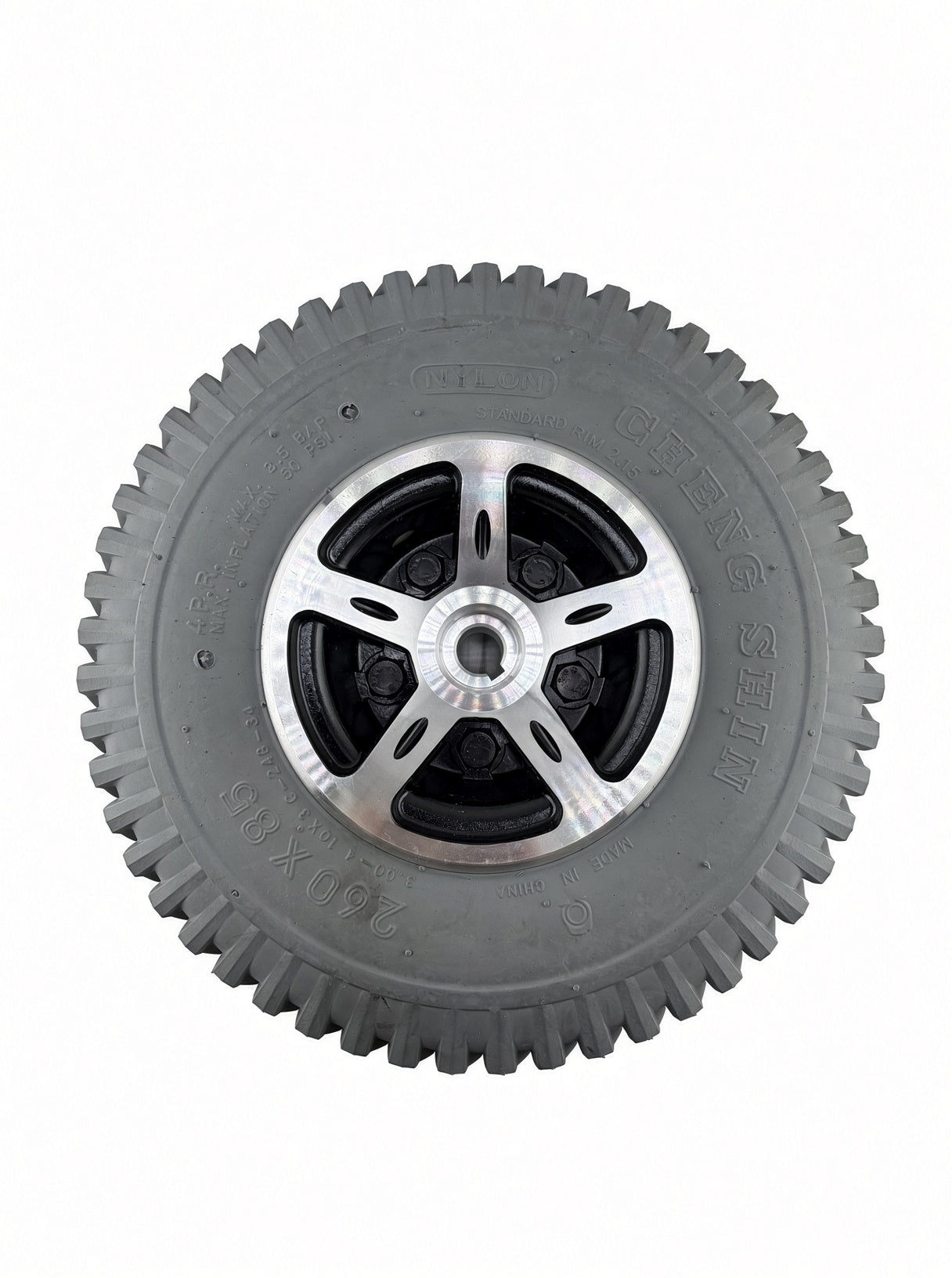 32600467 - 260x85 (3.00-4, 10x3) Foam-Filled Drive Wheel for the Merits Cypress (P313) and Vision Sport (P326A) Power Chairs