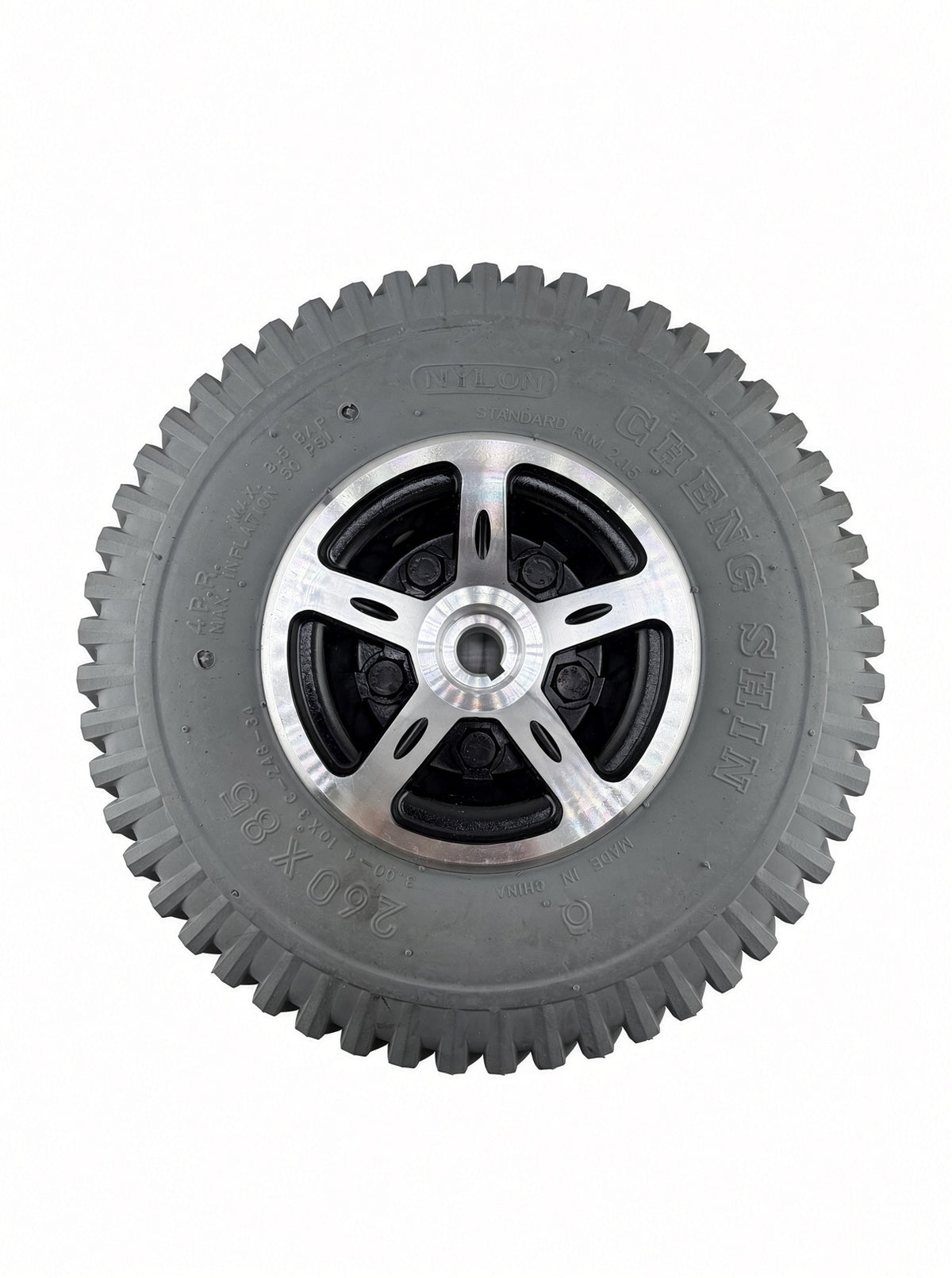 32600467 - 260x85 (3.00-4, 10x3) Foam-Filled Drive Wheel for the Merits Cypress (P313) and Vision Sport (P326A) Power Chairs