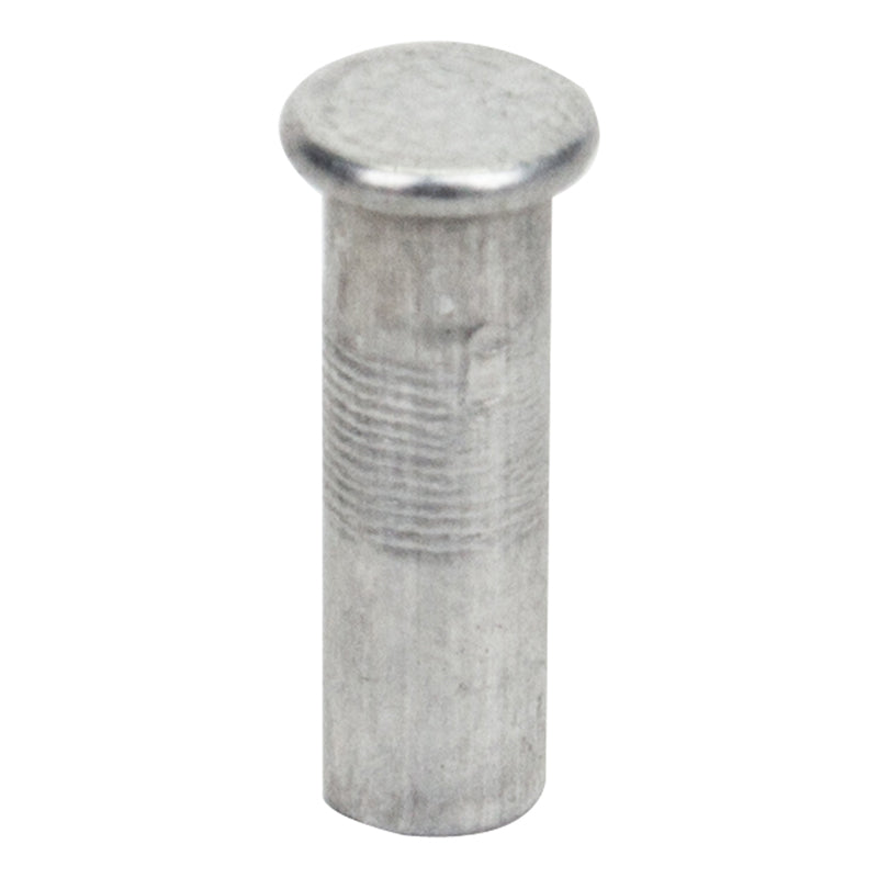 Close-up of cylindrical metal Cable Protector Tips (Pack of 100), essential for bike repairs, shown in detail to highlight their precise design and suitability for professional or DIY bicycle maintenance.