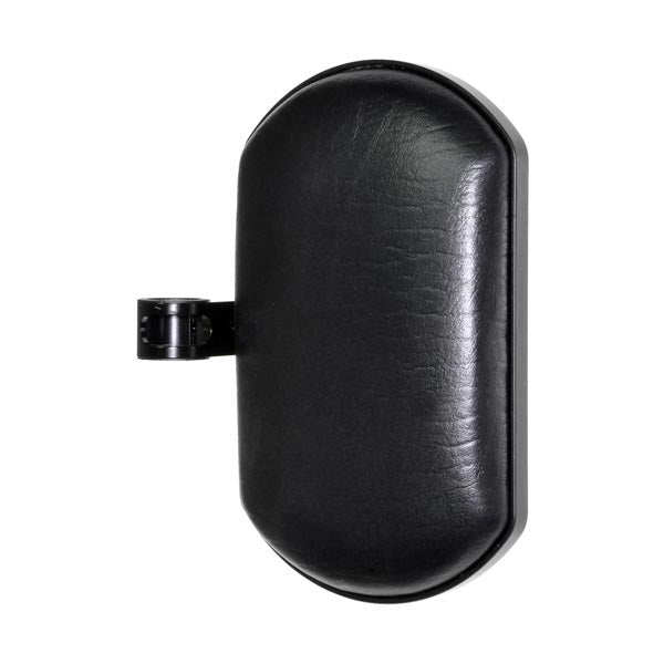 Calf Pad with Mounting Bracket for Jazzy and Jet Power Chairs (Blemished) - a black leather case-like pad with a handle, showing minor, nearly invisible scuffs.