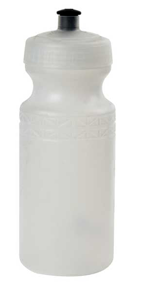 California Springs Bio Green Classic Twist Bottle, white plastic with a white cap, squeezable, large 63mm wide, available in 20 oz. or 26 oz. capacity, leakproof Duoflow.