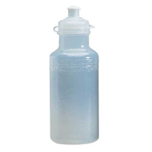 California Springs Custom 22 oz. Tether-cap Bottle featuring a plastic body and a white lid, designed for practicality with a tether cap and Duoflow spout.