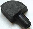 Cam Slider for Arctic Cat Snowmobiles (1981-1989) shown as a black plastic object with a black handle on a white surface, used in snowmobile clutch systems for power transmission.