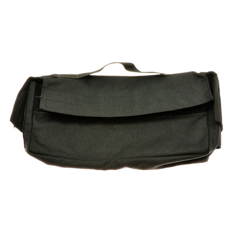 Canvas Battery Bag for the Invacare At'm Take Along Chair, featuring a strap and close-up details of the bag's texture.