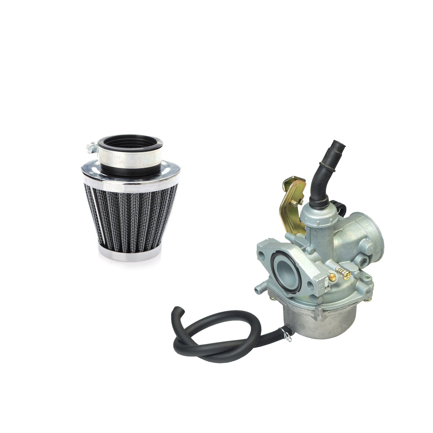 PZ19 Carburetor with 19 mm Intake Right Side Cable Choke Fuel Shut Off Valve for 50cc 70cc 90cc ATVs Dirt Bikes