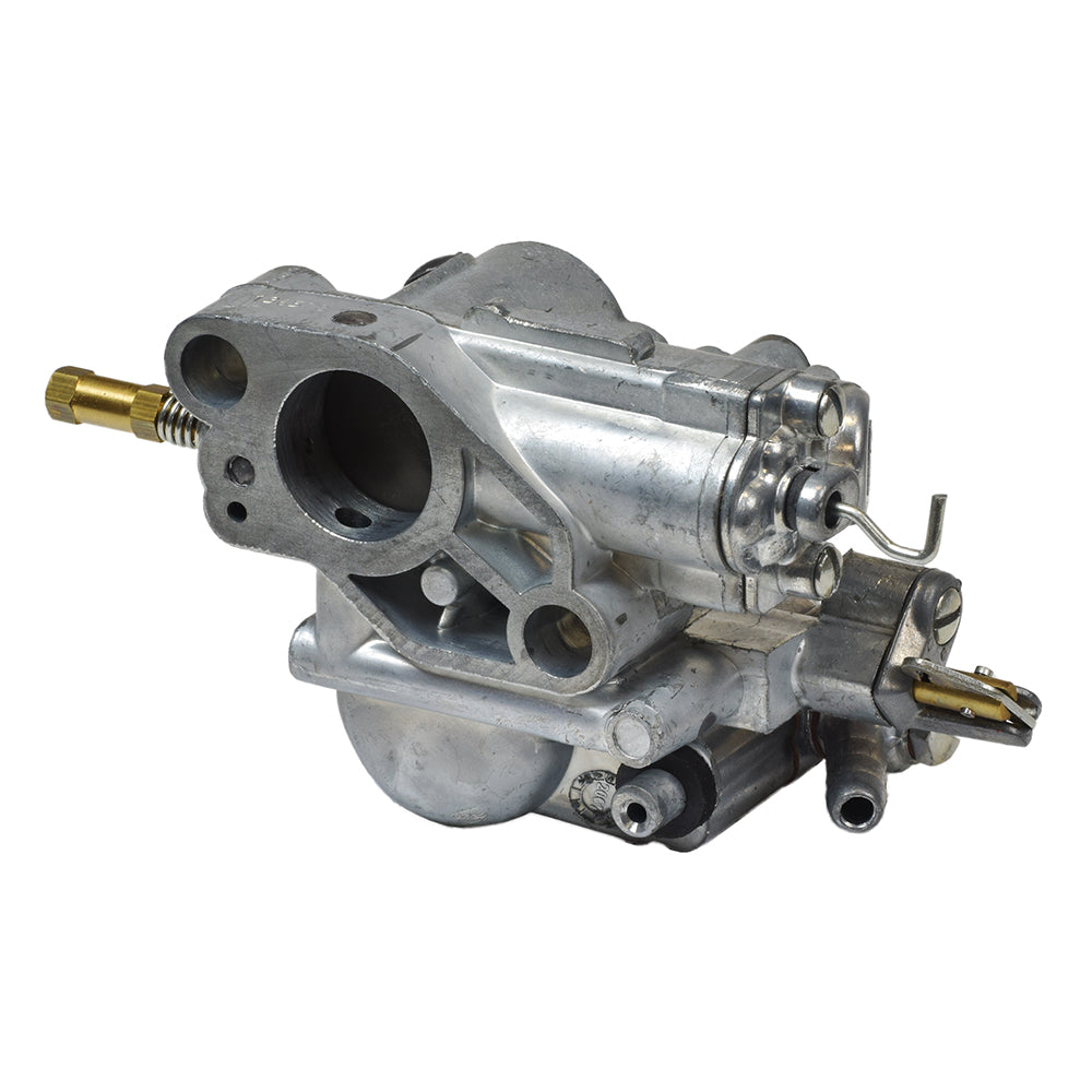 24/24 G Carburetor (LF/SI) for Vespa T5 125cc Scooters, showing a silver metal object with holes, screws, and a handle, designed for enhanced performance and reliability.