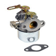 Carburetor 640084 / 632107 for Tecumseh HS50, HSSK40, HSSK50, HSSK55, LH195SA, and LH195SP Engines, featuring a metal cylinder, gasket, and screws, essential for snow blower engines.