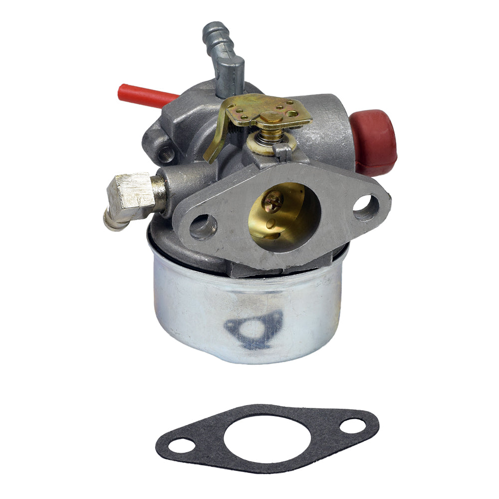 Carburetor 640262 for 6.75 HP Tecumseh LAV100, LAV115, & LAV120 Engines, featuring a red handle, silver cylinder, and gasket included. Ideal for lawn and garden tools, generators, and small engine applications.