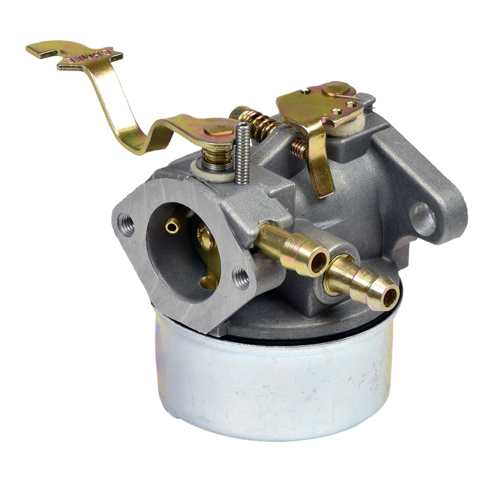 Carburetor 640305, 640346 for Tecumseh OH195EA, OH195EP, OH195XA, & OH195XP Go-Kart & Mini Bike Engines, displayed with metal parts and a wrench, showcasing detailed mechanical components.