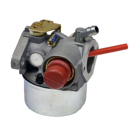 Close-up of Carburetor 640350/640303/640271 for Tecumseh LV195EA & LV195XA Engines, highlighting the cylindrical metal component and intricate parts, essential for lawn mowers and small engines. Gasket included.