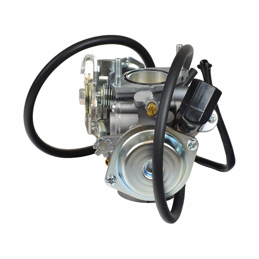 250cc Carburetor with Automatic Choke for Baja Wilderness Trail 250 (WD250) ATV - VIN Prefix LAPS, featuring a close-up of intricate black wires and components, including visible screws and machine parts.