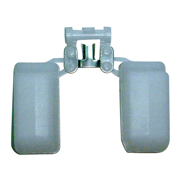 Carburetor Float for Keihin CV Scooter Carburetors, featuring a white plastic clip with two rectangular pieces, designed as a high-quality replacement part compatible with most CVK carburetors and their clones.