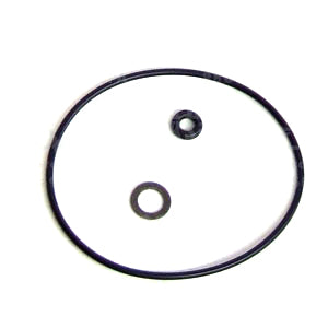 Carburetor Gasket Kit (16/16, SF/SHB) for Vespa V5A, V9A, VMA1, featuring a black circular gasket with two round holes, shown in a close-up drawing.