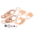 Carburetor Gasket Kit (SI) for Vespa VNB, VBB, VBC, VNC, VLA, VLB, VSE, VSD, VSX, VLNX, showing a variety of gaskets and washers, including 2 base gaskets for 20mm and 24mm units.