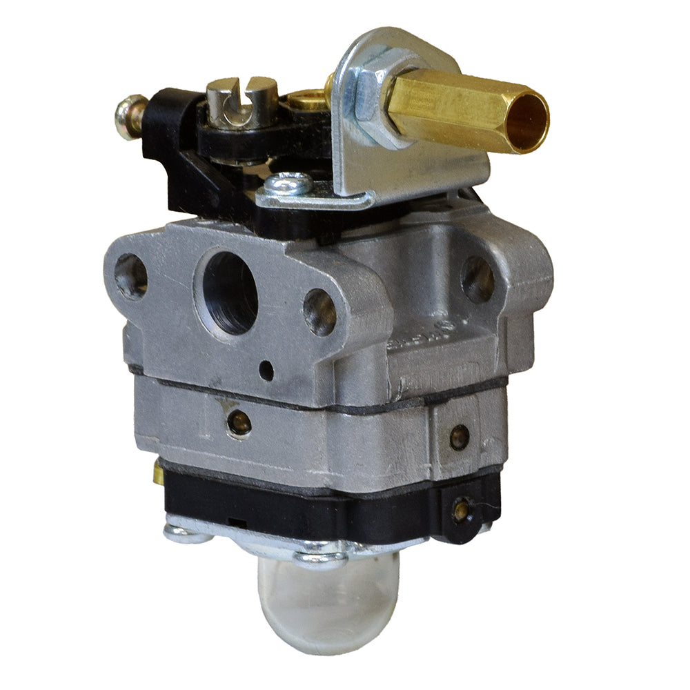 Carburetor for 4-Stroke Honda GX22 & GX31 Engines, featuring a metal and black casing with visible light bulb and brass pipe components. Ideal for string trimmers and small generators.