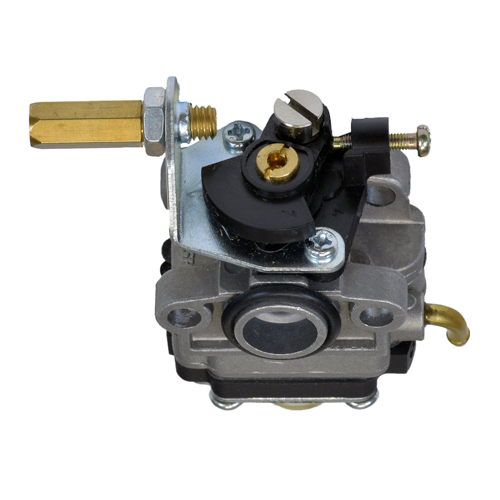 Close-up of a mechanical carburetor for 4-Stroke Honda GX22 & GX31 Engines, showcasing gears, screws, and metal parts essential for small engine applications like string trimmers and generators.