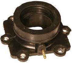 Carburetor Mounting Flange for 500cc and 600cc Arctic Cat Snowmobiles (1999-2002), featuring a black metal circular design with a central hole, essential for connecting the carburetor to the engine.