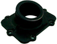 Carburetor Mounting Flange for 600cc Polaris Snowmobiles (2007-2008), a black metal object with multiple holes designed to connect the carburetor to the engine's cylinder head.