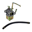 P15 Carburetor for Coleman CC100X & CT100U Trail Mini Bikes, featuring a visible hose and a lever, designed as a high-quality replacement for 98cc engines used in mini bikes and small engine applications.