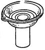 Carburetor Piston Vacuum for Honda Elite 250 (1987-1988 Models) and Helix CN250 (All Models) (OEM), depicted in a detailed black and white sketch highlighting its circular, spiral design and strainer-like features.