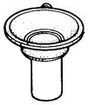 Carburetor Piston Vacuum for Honda Elite 250 (1989-1990 Models) (OEM) - Illustrated as a detailed black and white sketch of a funnel-like component, emphasizing its role in the carburetor system.