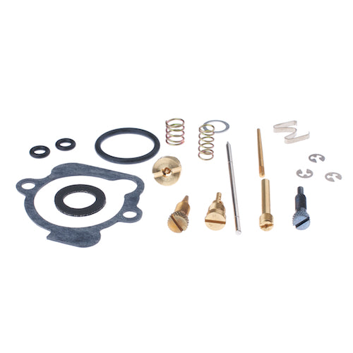 Carburetor Repair Kit for Honda Super Cub C100 1959-1969, featuring a group of metal parts including gaskets and washers essential for restoring the carburetor's functionality.