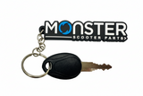Keychain with a Caroma Z2 scooter key and 'Monster Scooter Parts' logo on a white background
