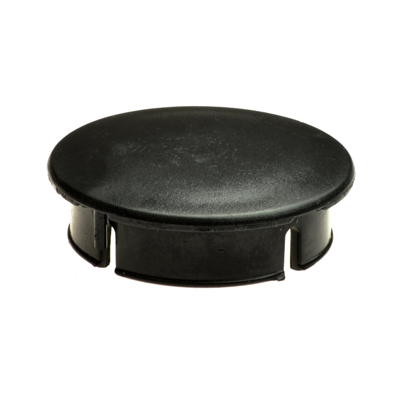 Caster Cap for the Quantum 6000Z and Q6000Z HD, black, round with a central hole, designed to seal the caster fork and pivot assembly.