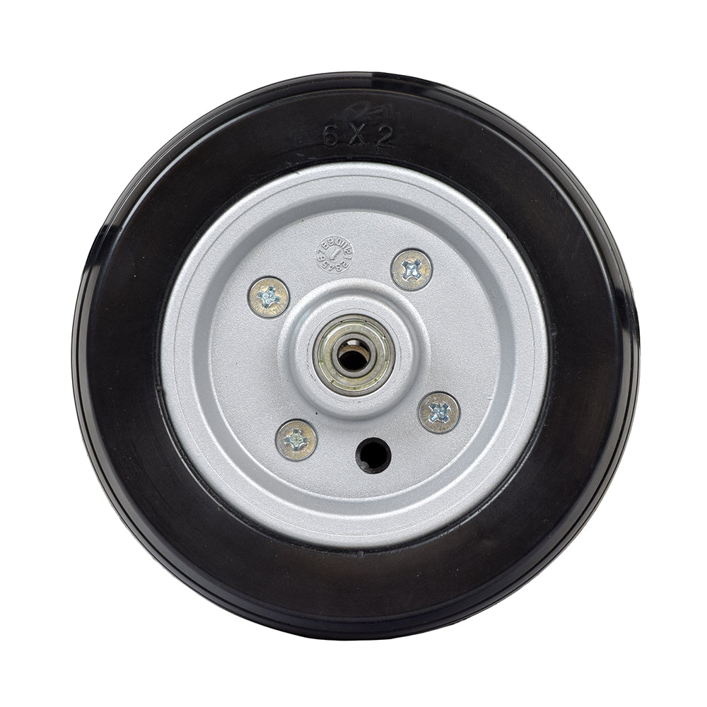 6 x 2 Caster for Drive Titan & Titan AXS Power Chairs, featuring a black and silver rim with visible bearings and a solid, flat-free tire.