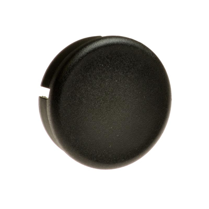 Caster Fork Dust Cover for the Golden Compass HD, Compass Sport, LiteRider PTC, & LiteRider Envy; a black round plastic cap with a central hole designed to protect power chair caster bearings.