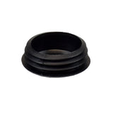 Caster Fork Dust Cover for Shoprider Power Chairs: A close-up of a black round object with a central hole, designed to protect the caster assembly's ball bearings and springs from dirt and moisture.