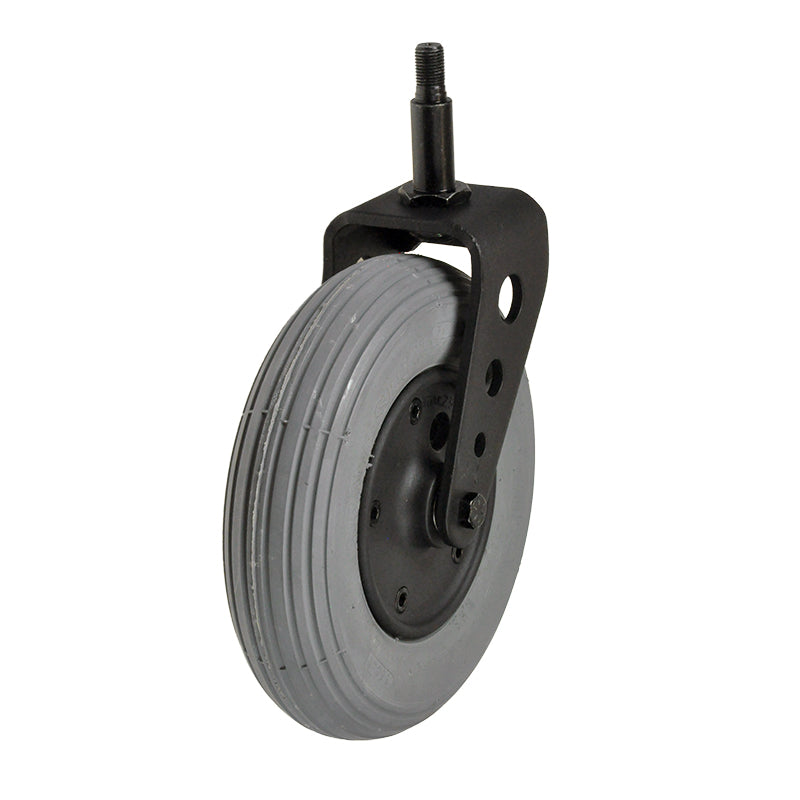 Caster Wheel for the Merits Cypress (P313) Power Chair, featuring a black metal frame, designed as an OEM replacement part for seamless integration with your power chair.