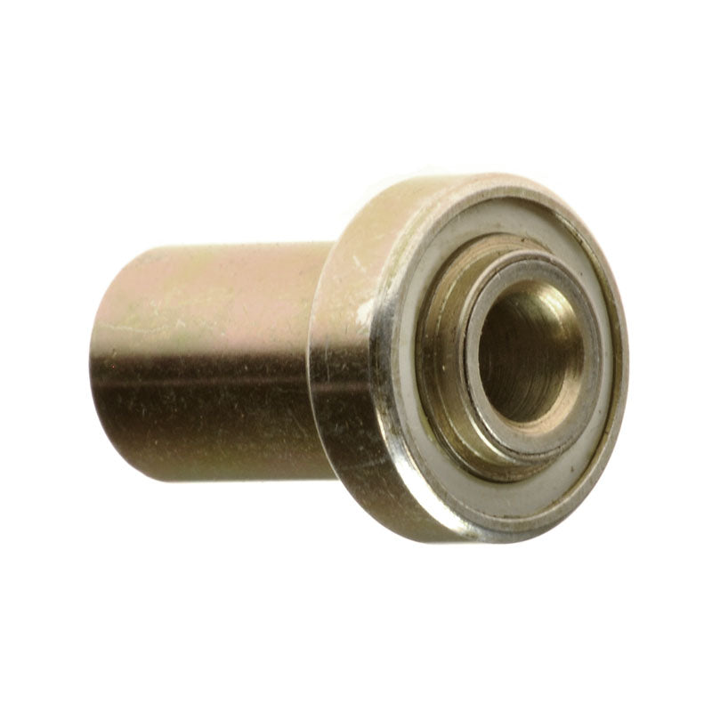 Caster Wheel Stem Flange Bearing for Invacare Power Chairs, shown as a close-up of a metal cylinder with a nut, highlighting its detailed structure and precision engineering.