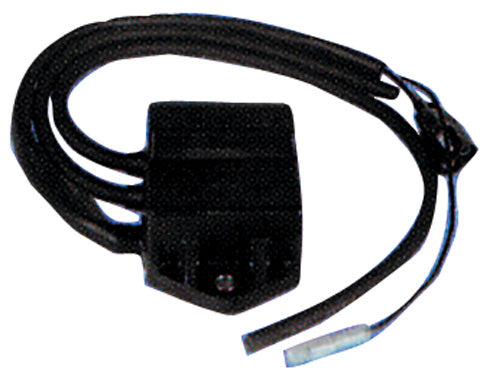 CDI Module for Polaris Indy Trail and Indy Sport Snowmobiles (1990-1999), showing a black electrical device with connected wires and close-up views of cables and cords.