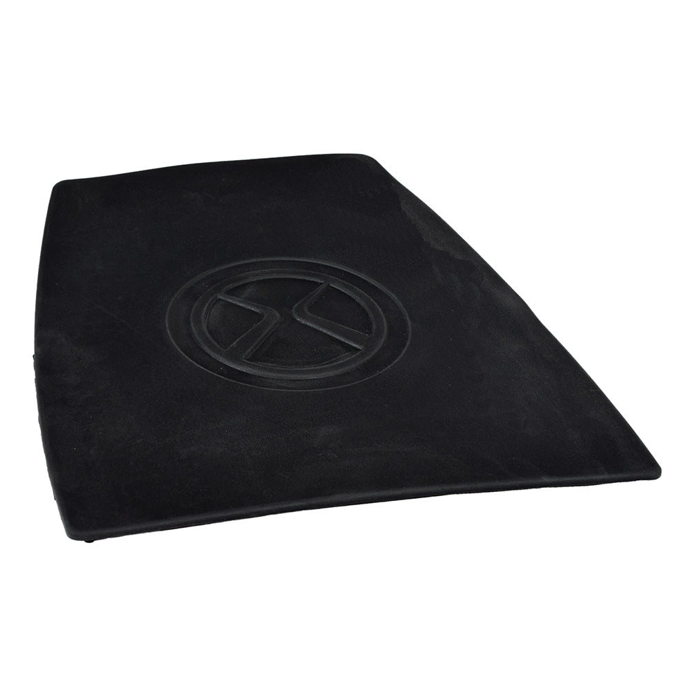 Center Rubber Mat for Pride Celebrity X (SC4401) & Celebrity XL (SC4450DX) featuring a sleek black design with a logo, ideal for protecting your scooter from mud and grime.