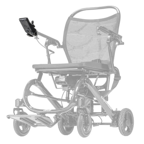 CFPC17FS-14 joystick shown in color on the Drive Medical CarbonTouch Power Wheelchair (CFPC17FS), rest of the power chair greyed out