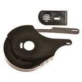 Chain Guard for the eZip 4.5: Black plastic object designed for mounting on the eZip 4.5 electric scooter, featuring a rectangular shape with a central hole.