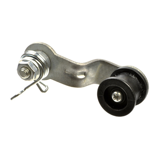 Chain Tensioner for the Pulse Charger electric scooter, featuring a close-up of the metal roller, spring, and bracket essential for the chain drive version.