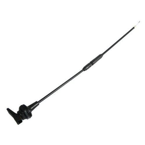 Choke Cable for Arctic Cat and Polaris Snowmobiles (1984-1998) featuring a black antenna-like handle, designed for simple manual choke replacement on various snowmobile models.