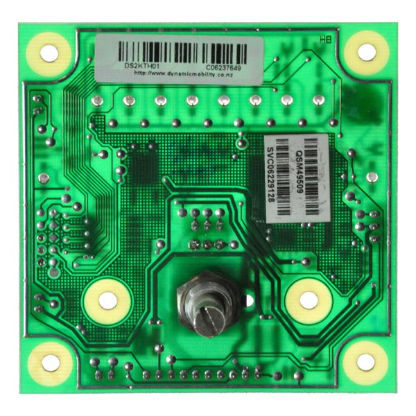 Circuit Board with Speed Potentiometer for the Invacare Zoom HMV 300 and HMV 400, featuring visible screws, bolts, and a barcode on the PCB.