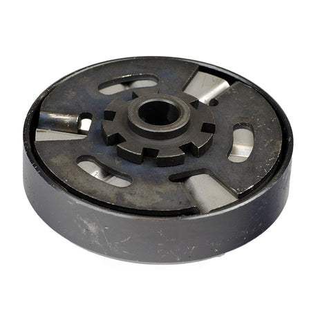 Clutch Assembly with Front Sprocket for Baja Doodle Bug (DB30), featuring a circular metal design with a central hub and an 11-tooth sprocket, essential for transferring power in the mini bike.