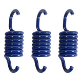 Clutch Springs for 125cc Yamaha Scooters: Close-up of three blue NCY clutch springs, designed to enhance acceleration by engaging the clutch at different RPMs (1000, 1500, 2000).