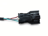 Side view of the Coleman EVB200 throttle connector showing the red, white and green wires