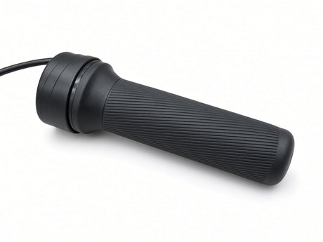 Ribbed rubber twist grip on the Coleman EVB200 throttle assembly