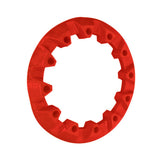 Wheel Cover for the Coleman AT200-B ATV, featuring a red circular design with multiple holes, made from hard plastic, designed to enhance the style and distinction of your ATV.